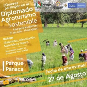 Lee más sobre el artículo 20 cupos para el departamento del  Tolima en Diplomado en Agroturismo Sostenible!