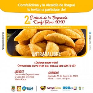 Lee más sobre el artículo Disfrute del segundo Festival de la Empanada que se llevará a cabo en Ibagué