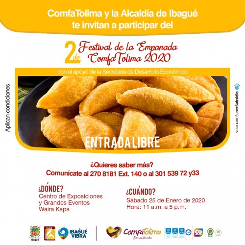 Lee más sobre el artículo Disfrute del segundo Festival de la Empanada que se llevará a cabo en Ibagué
