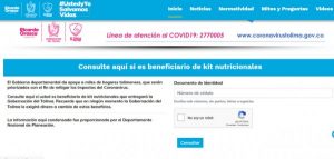 Lee más sobre el artículo Compruebe por internet si usted es beneficiario de los kits alimenticios que está entregando la Gobernación del Tolima
