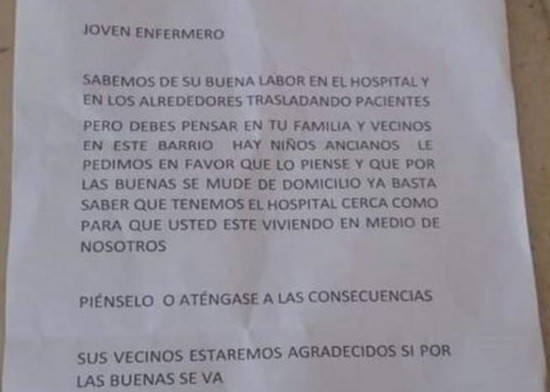 En este momento estás viendo Auxiliar de enfermería fue amenazado por sus vecinos en Carmen de Apicalá