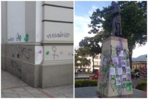 Lee más sobre el artículo Autoridades buscan a mujeres que vandalizaron la Catedral de Ibagué y monumento de Simón Bolívar
