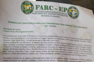 Lee más sobre el artículo Autoridades investigan procedencia de panfleto que está circulando en municipios del Tolima
