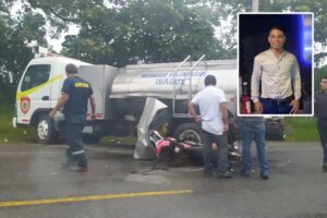 Lee más sobre el artículo Motociclista entre la vida y la muerte tras colisionar contra un carro cisterna en Ibagué