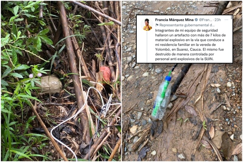 Lee más sobre el artículo Encontraron artefacto explosivo en la vía que conduce a la casa de Francia Márquez en Cauca