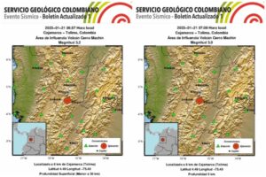 Lee más sobre el artículo Servicio Geológico reportó esta mañana dos sismos en el área de influencia del Cerro Machín