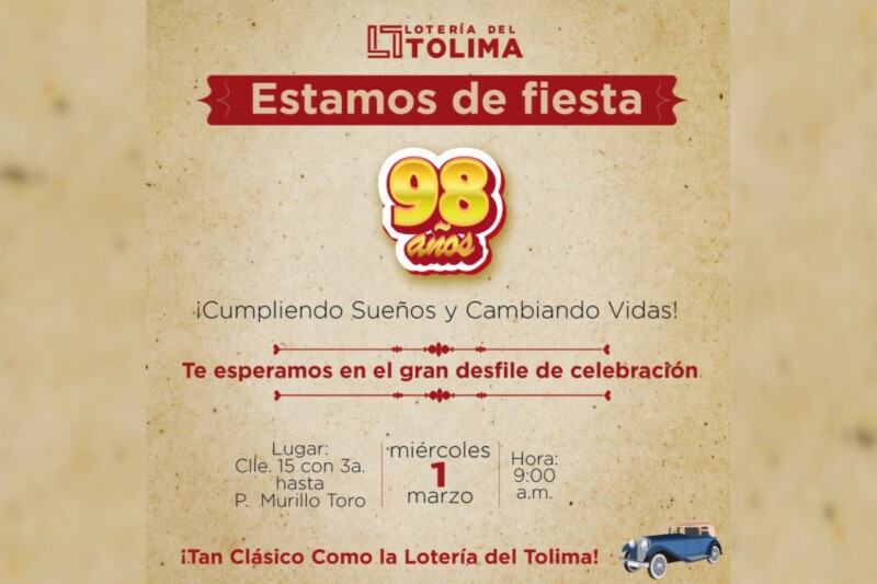 Lee más sobre el artículo Que se prenda la fiesta con los 98 años de la Lotería del Tolima