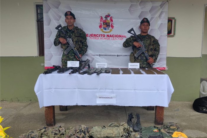 Lee más sobre el artículo Ejército Nacional incautó material de guerra del Frente Ismael Ruiz en el sur del Tolima