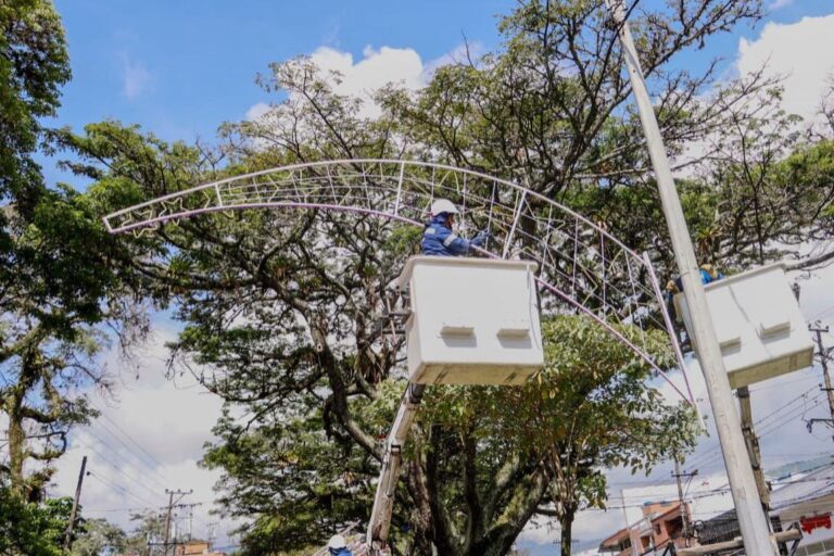 Avanza el montaje de las más de 4.000 figuras del alumbrado navideño de Ibagué