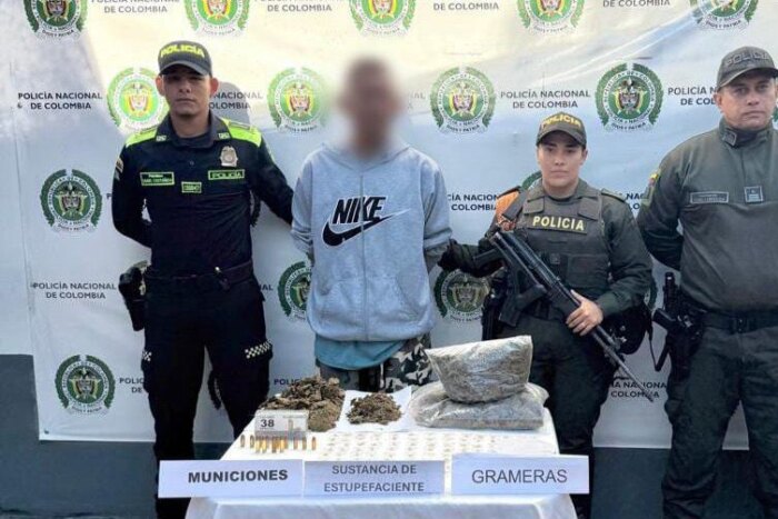 Cayó alias ‘El Viejo’ con droga y munición en el municipio de Rovira